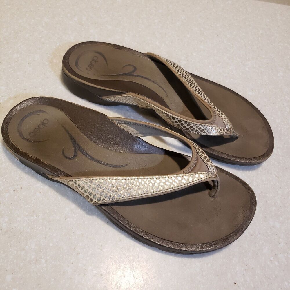 Abeo Alea Balboa Flip Flop Sandals Women’s 7 Brown